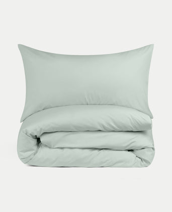 Duvet Cover Set Egyptian Cotton Percale 400 TC | Pastel Green