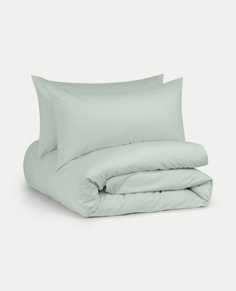 Duvet Cover Set Egyptian Cotton Percale 400 TC | Pastel Green