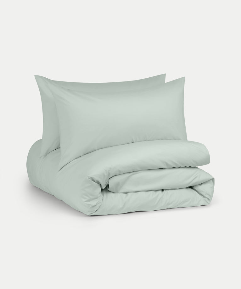 Duvet Cover Set Egyptian Cotton Percale 400 TC | Pastel Green