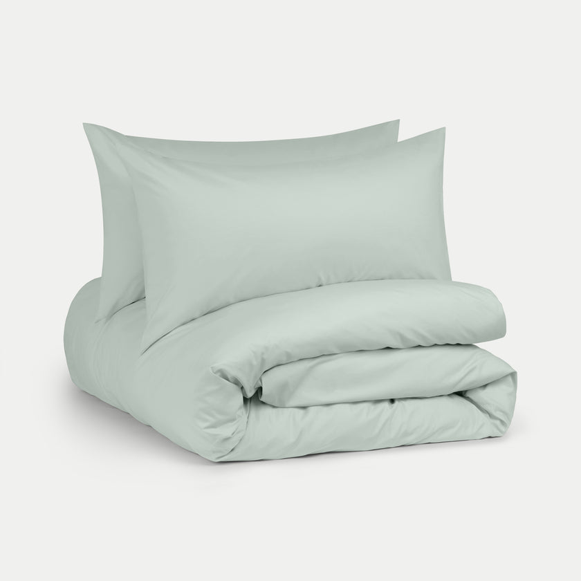 Duvet Cover Set Egyptian Cotton Percale 400 TC | Pastel Green