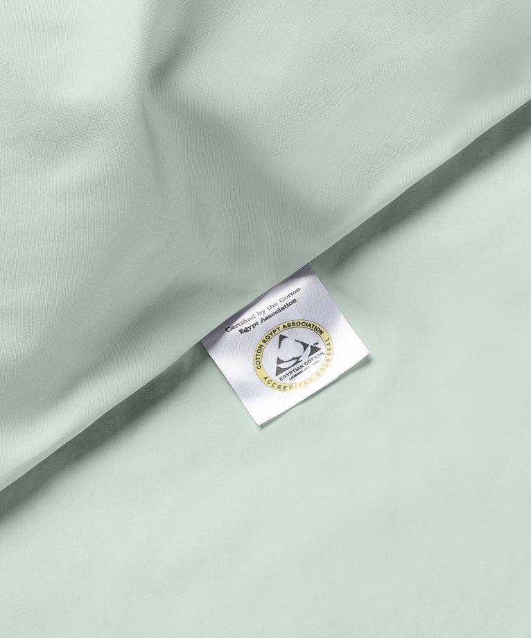 Duvet Cover Set Egyptian Cotton Percale 400 TC | Pastel Green