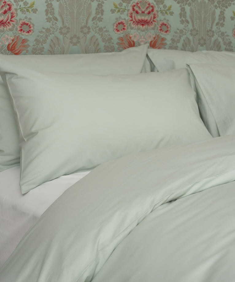 Duvet Cover Set Egyptian Cotton Percale 400 TC | Pastel Green