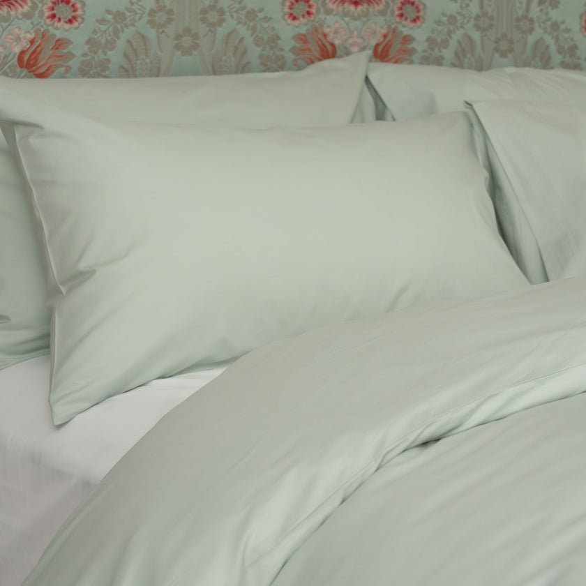 Duvet Cover Set Egyptian Cotton Percale 400 TC | Pastel Green