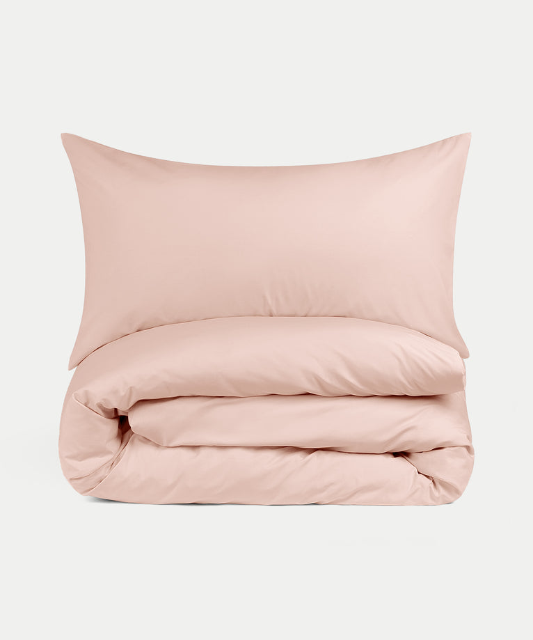 Duvet Cover Set & Fitted Sheet Percale | Blush Pink