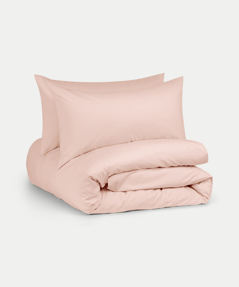 Duvet Cover Set Egyptian Cotton Percale 400TC | Blush Pink