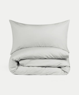 Duvet Cover Set & Fitted Sheet Percale | Silver Grey