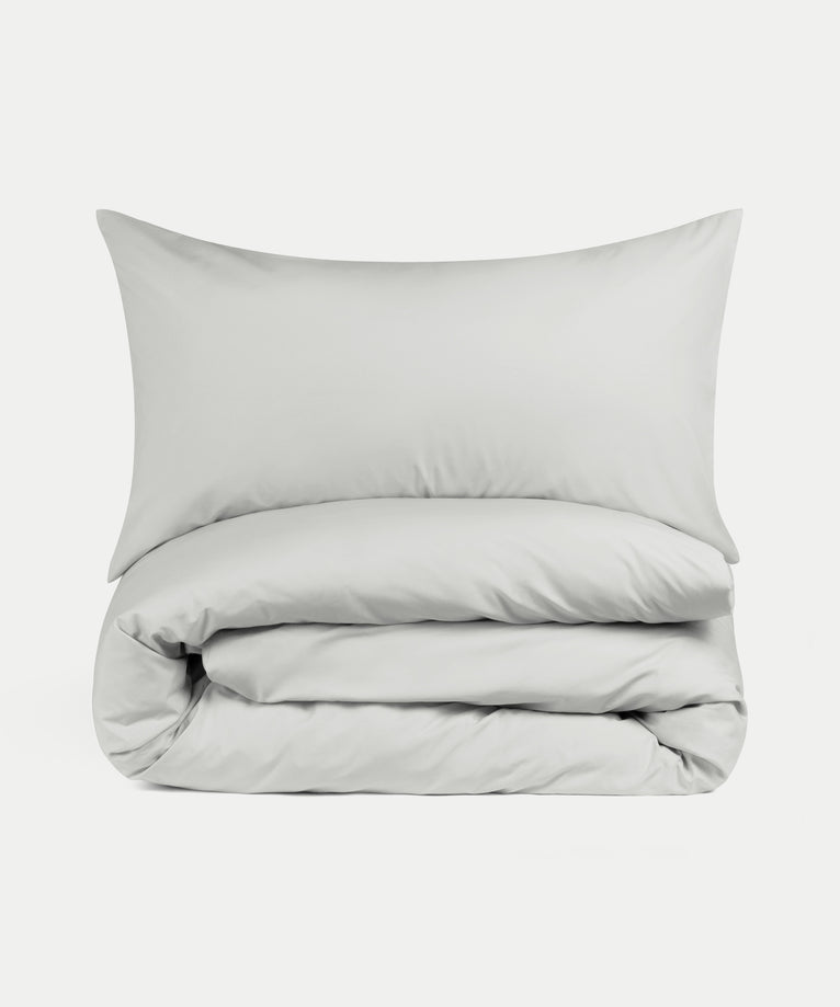 Duvet Cover Set & Fitted Sheet Percale | Silver Grey