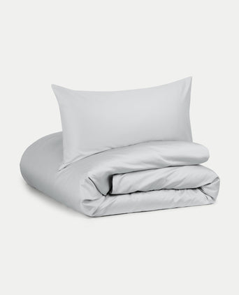 Kids Duvet Cover Egyptian Cotton Percale 400TC Silver Grey - Petit Hôtel