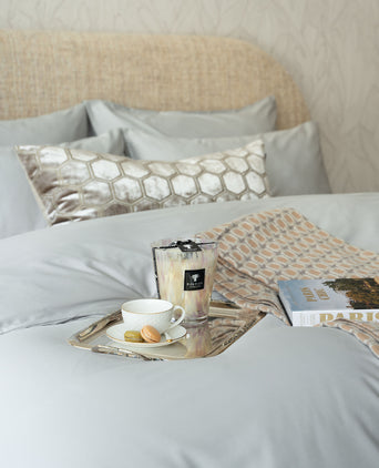 Duvet Cover Set Egyptian Cotton Sateen 400 TC | Silver Grey