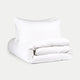 Duvet Cover Set & Fitted Sheet Washed Linen | White