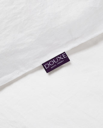 Duvet Cover Set & Fitted Sheet Washed Linen | White