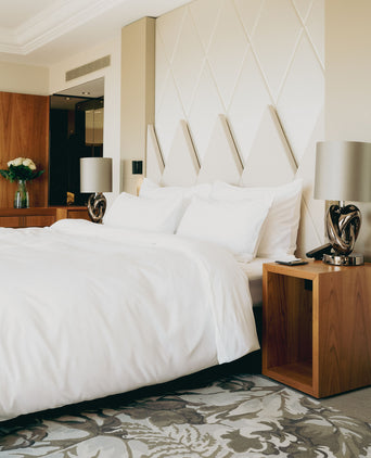 Okura Duvet Cover Set Egyptian Cotton 600TC Sateen | White