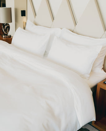 Okura Duvet Cover Set Egyptian Cotton 600TC Sateen | White
