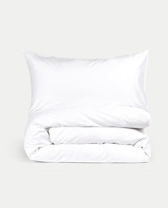 Duvet Cover Set & Fitted Sheet Sateen | White