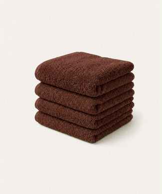Guest towel zero-twist cotton 30x30 cm (4 pcs) | Chestnut