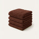 Guest towel zero-twist cotton 30x30 cm (4 pcs) | Chestnut