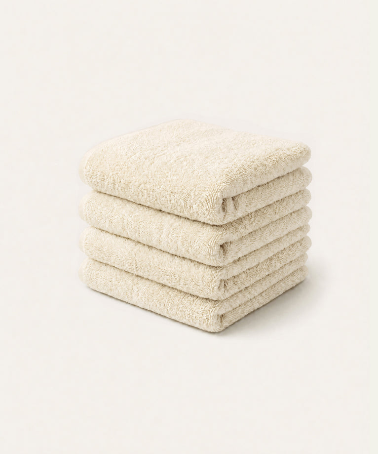 Guest towel zero-twist cotton 30x30 cm (4 pcs) | Cream