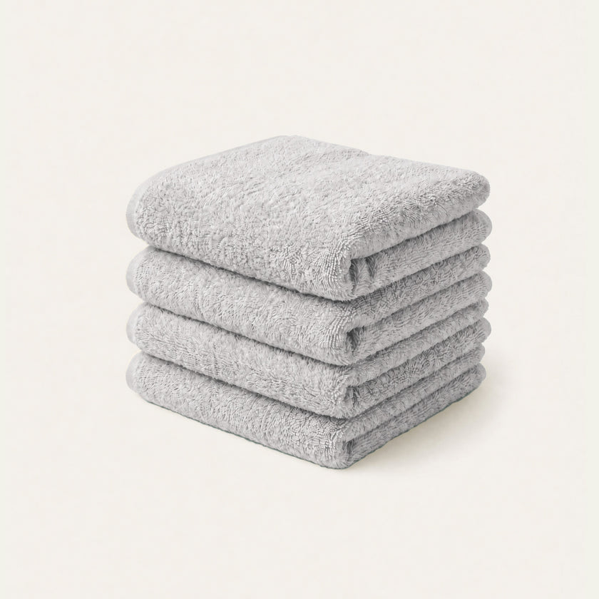 Guest towel zero-twist cotton 30x30 cm (4 pcs) | Silver Grey