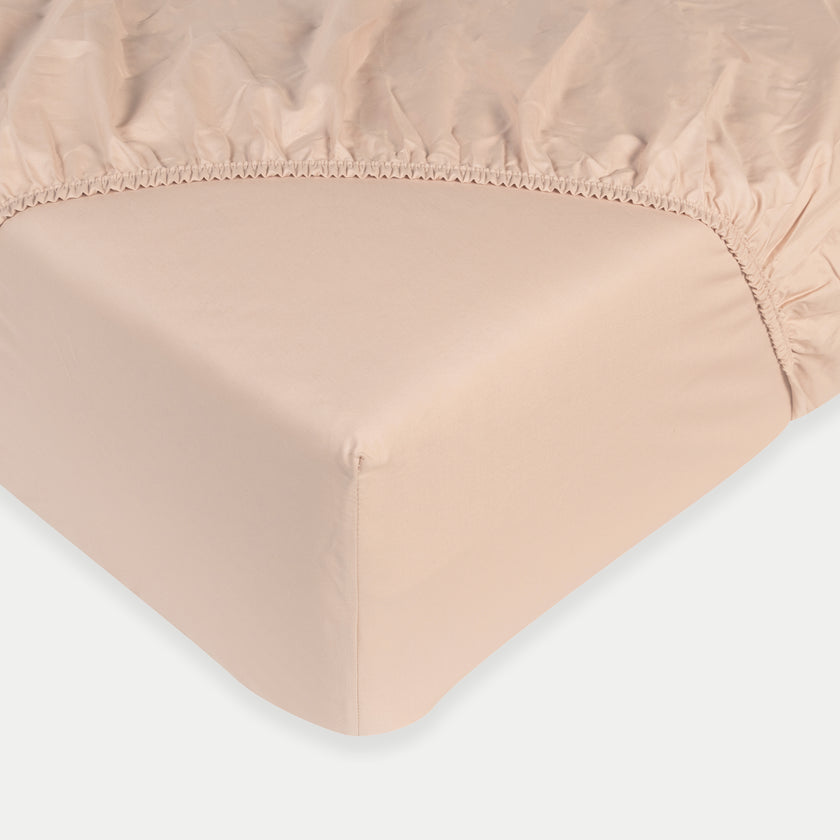 Fitted Sheet Egyptian Cotton Percale 400TC | Blush Pink