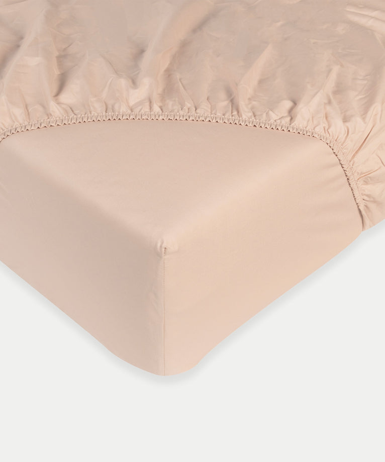 Kids Fitted Sheet Egyptian Cotton Percale 400TC Blush Pink - Petit Hôtel