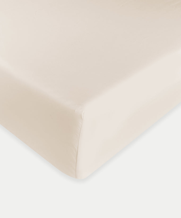 Fitted Sheet Egyptian Cotton Percale 400TC | Chalk White