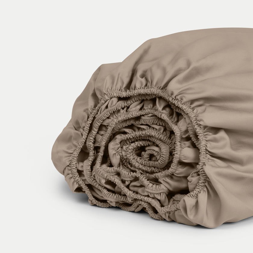 Fitted Sheet Egyptian Cotton Sateen 400TC | Champagne