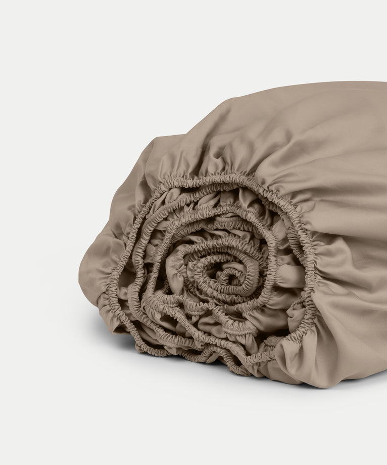 Fitted Sheet Egyptian Cotton Sateen 400TC | Champagne