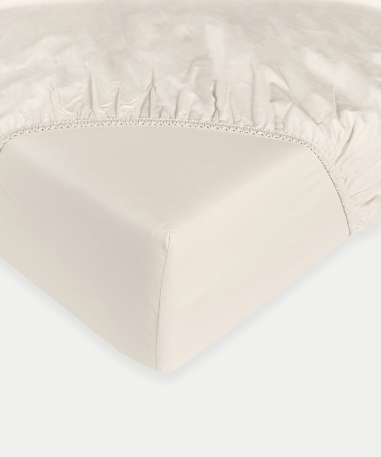 Egyptian Cotton Fitted Sheet Sateen 400TC | Cream