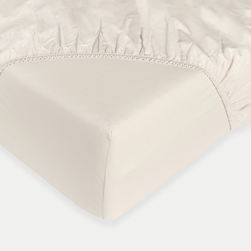 Egyptian Cotton Fitted Sheet Sateen 400TC | Cream