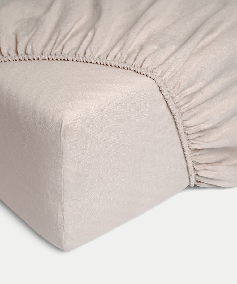 Duvet Cover Set & Fitted Sheet Washed Linen | Oat