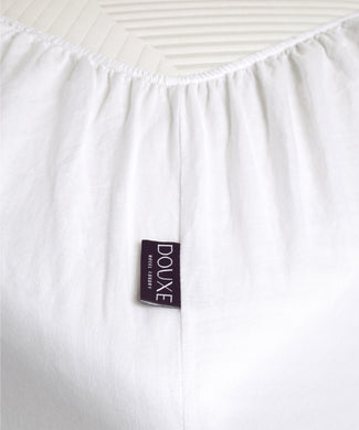 Fitted Sheet 100% Washed Linen | White