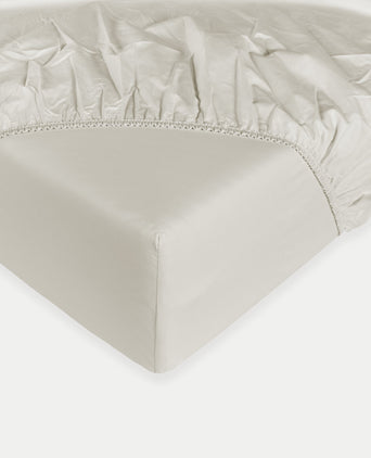 Kids Fitted Sheet Egyptian Cotton Percale 400TC Greige - Petit Hôtel