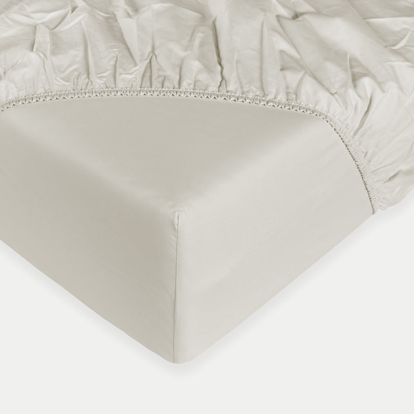 Kids Fitted Sheet Egyptian Cotton Percale 400TC Greige - Petit Hôtel
