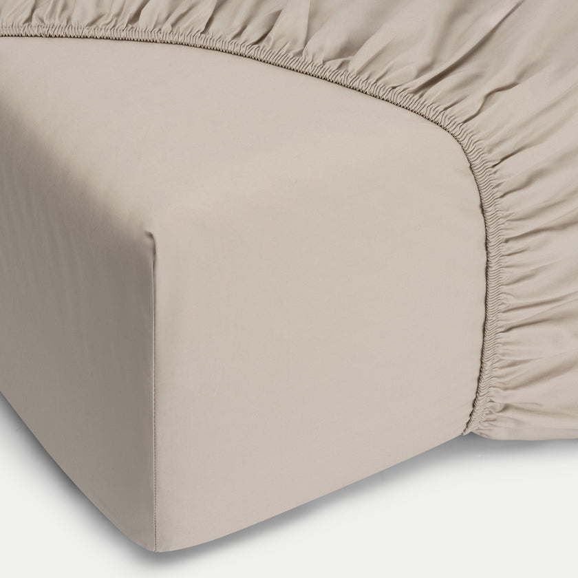 Fitted Sheet Egyptian Cotton Percale 400TC | Latte