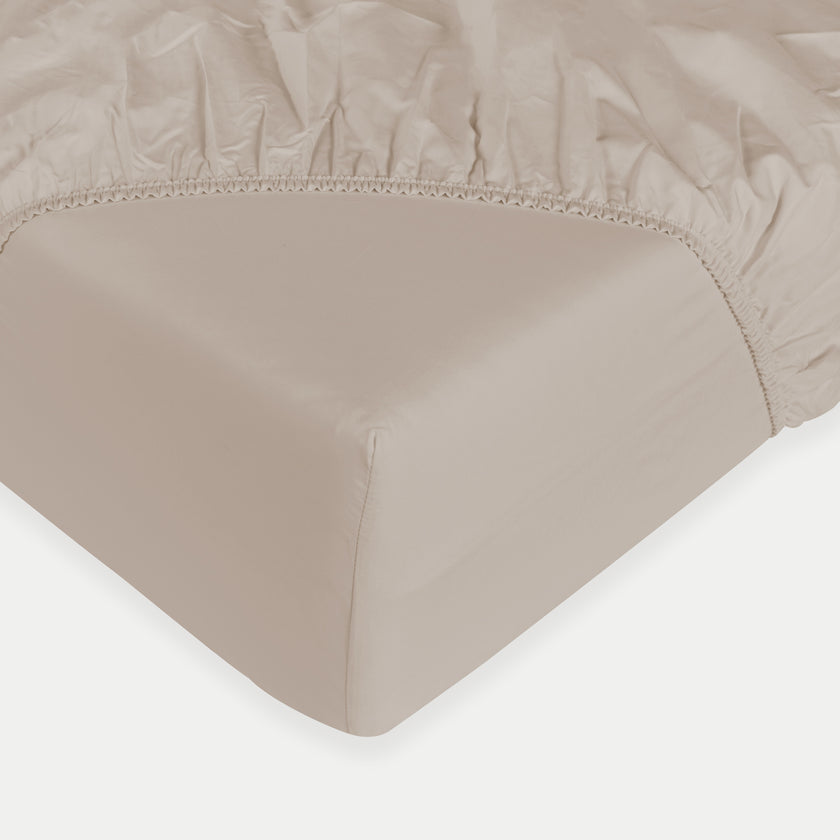 Fitted Sheet Egyptian Cotton Percale 400TC | Latte