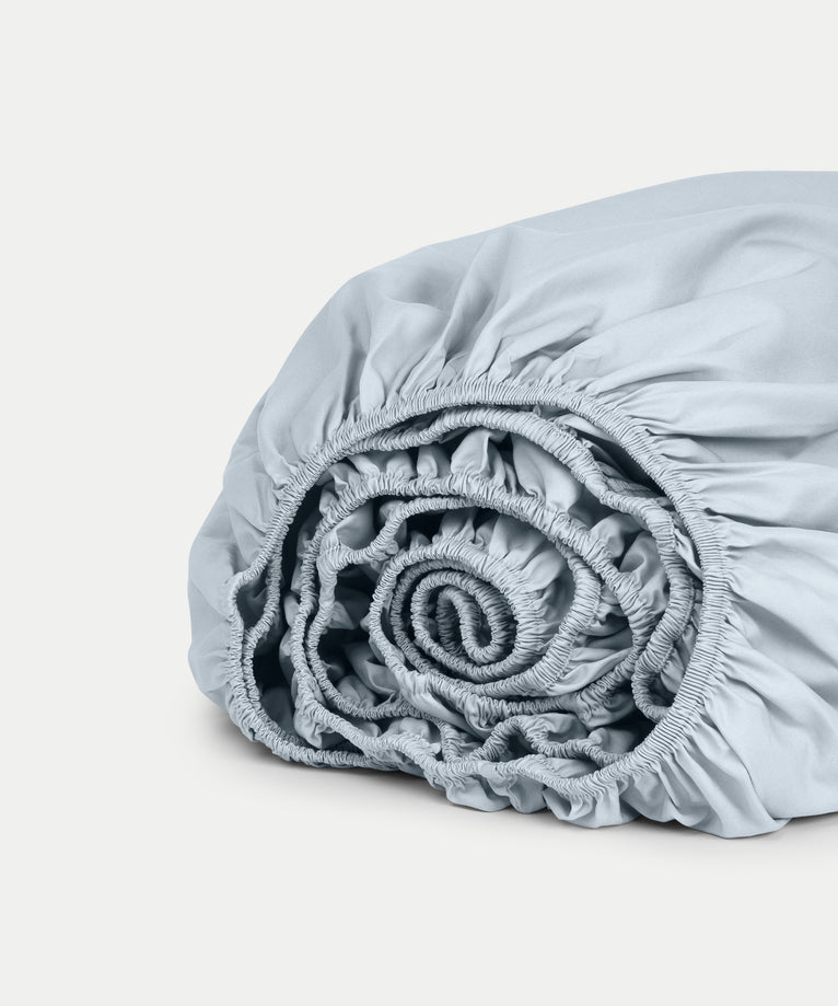 Fitted Sheet Egyptian Cotton Percale 400TC | Pastel blue