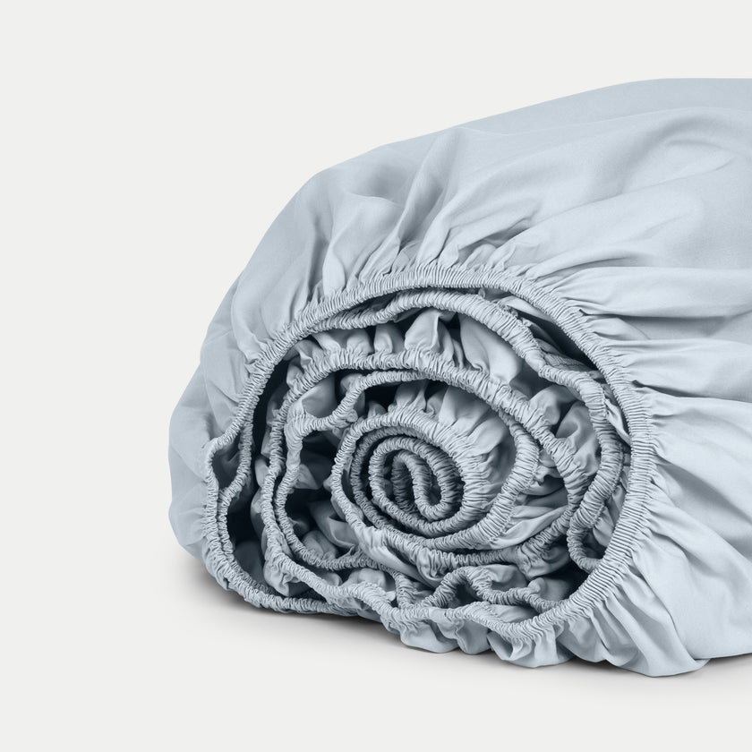 Fitted Sheet Egyptian Cotton Percale 400TC | Pastel blue