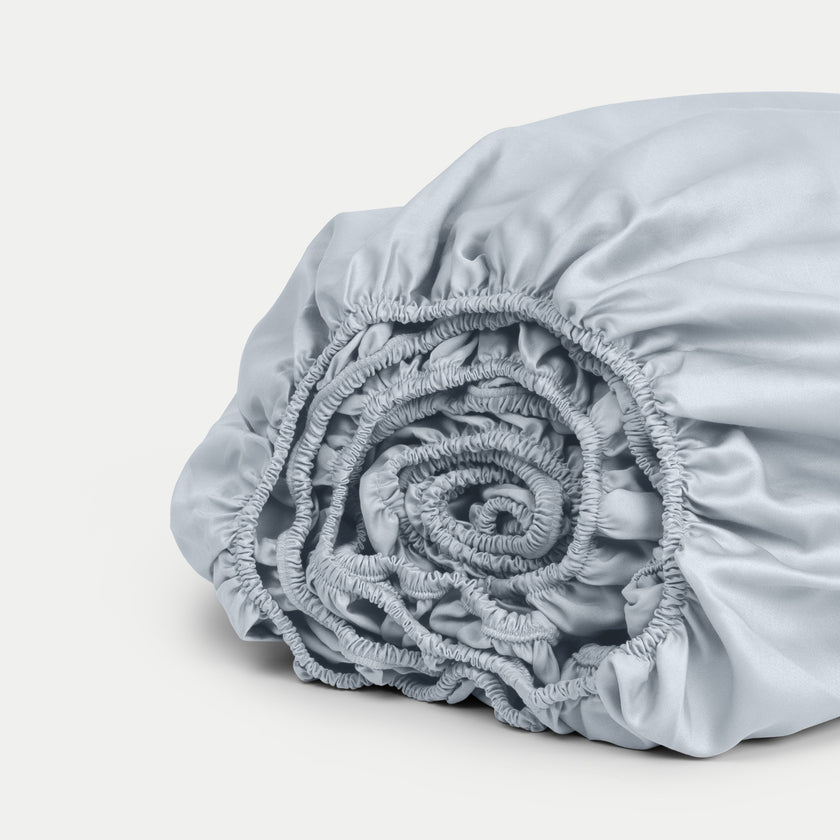 Fitted Sheet Egyptian Cotton Sateen 400TC | Pastel blue