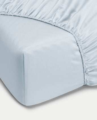 Hoeslaken Egyptisch katoen Satijn 400TC | Pastel Blue