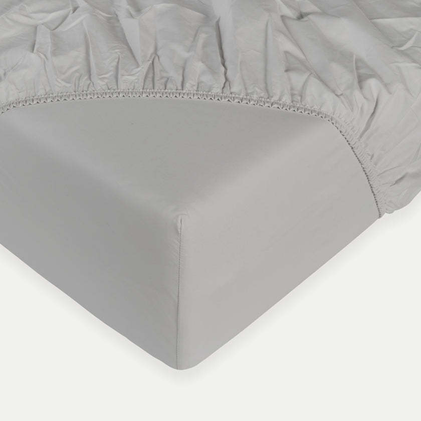 Fitted Sheet Egyptian Cotton Percale 400TC | Silver Grey