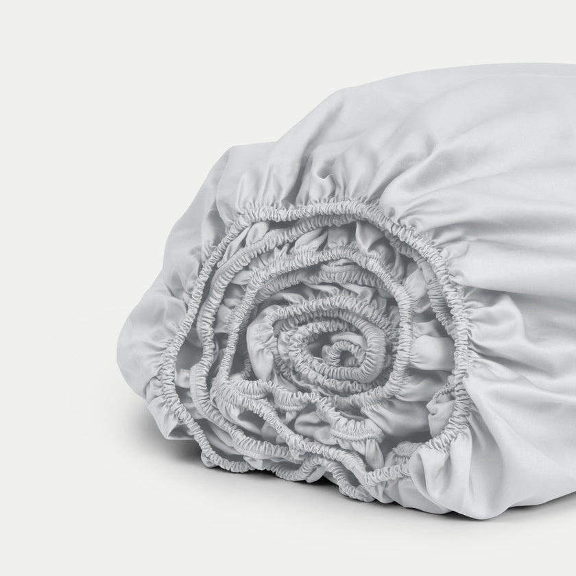 Fitted Sheet Egyptian Cotton Sateen 400TC | Silver Grey