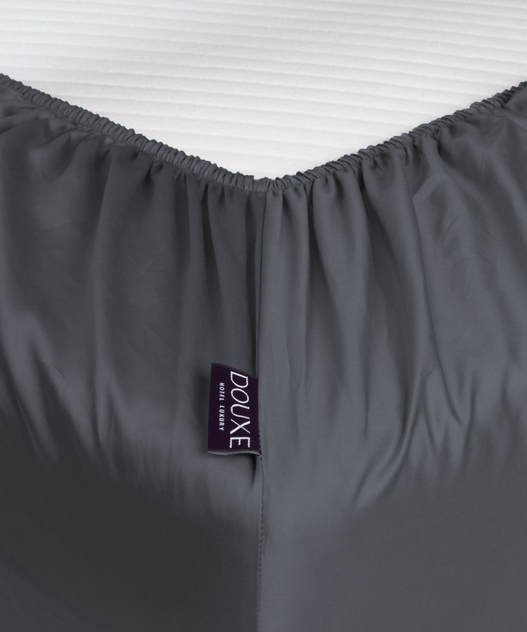 Egyptian Cotton Fitted Sheet Sateen 400TC | Stormy Grey