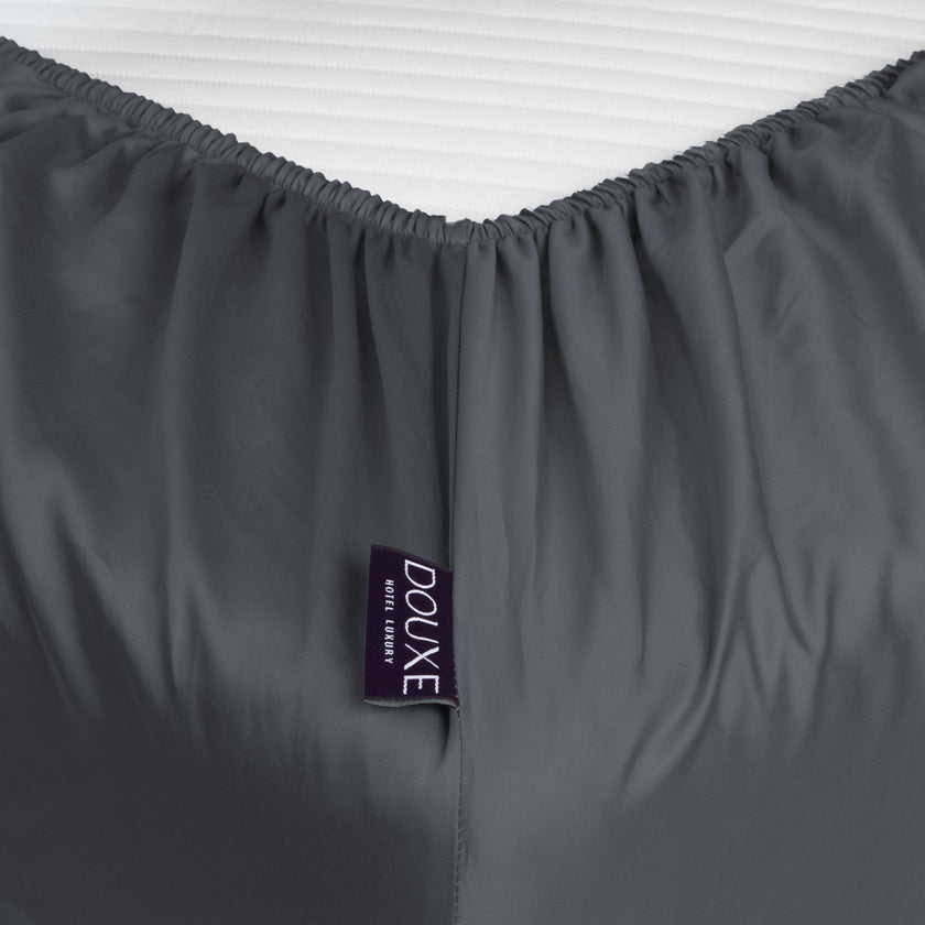 Egyptian Cotton Fitted Sheet Sateen 400TC | Stormy Grey