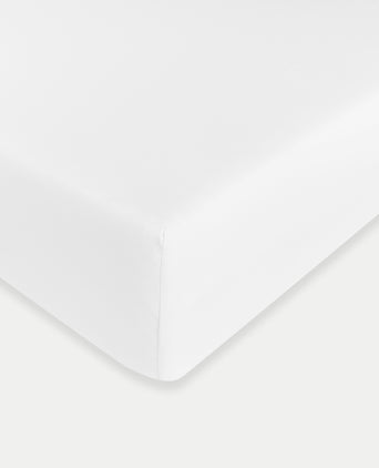 Egyptian Cotton Fitted Sheet Percale 400TC | White