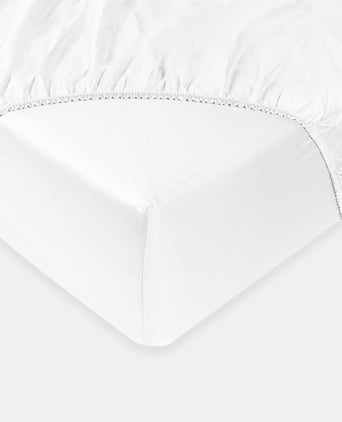 Egyptian Cotton Fitted Sheet Percale 400TC | White