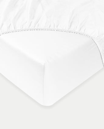 Egyptian Cotton Fitted Sheet Sateen 400TC | White