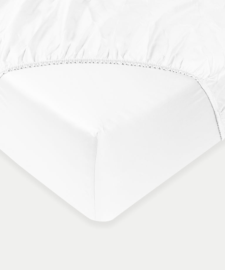 Egyptian Cotton Fitted Sheet Sateen 400TC | White