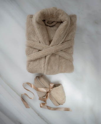 Bathrobe and Slippers Gift Set | Latte