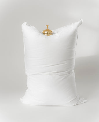 Conservatorium Pillow set, bundled with golden ribbon, zoomed in shot