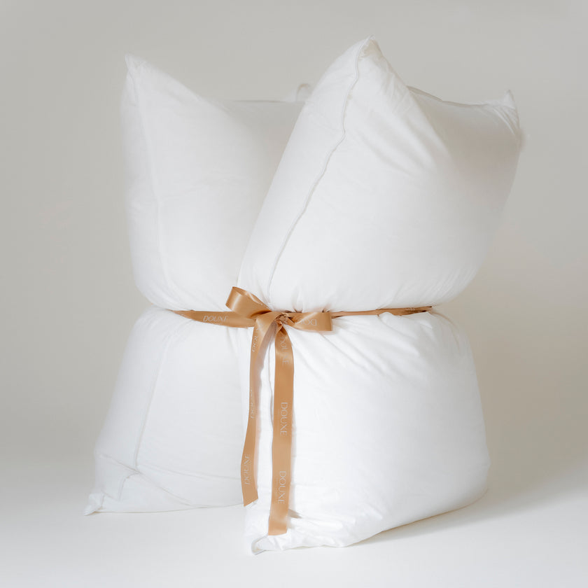 Hotel Pillow set Down with 2 pieces, bundled with golden ribbon